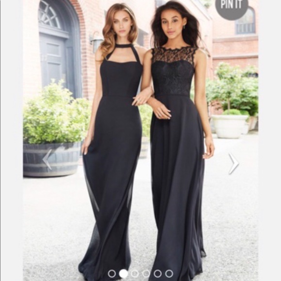 Hayley Paige black bridesmaid dress (5755) size 10 - Picture 3 of 10